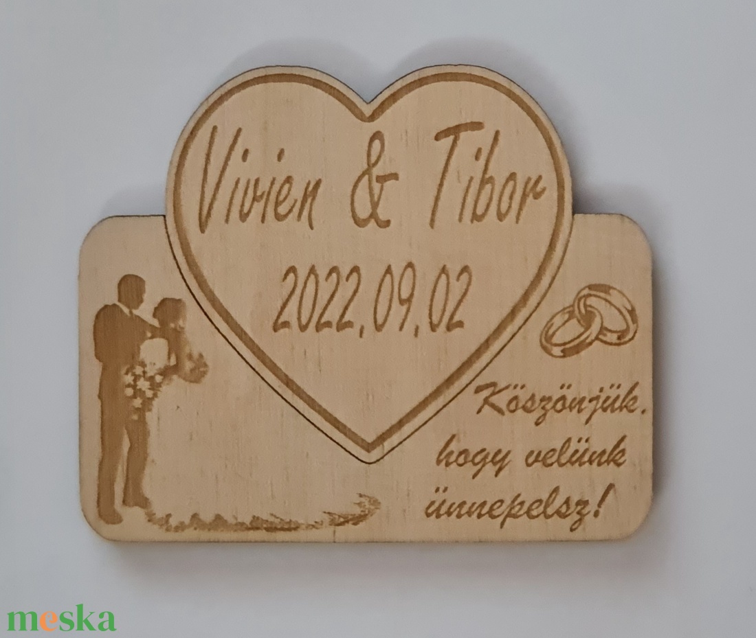esküvői köszönő és ültető kártya egyben talppal vagy hűtőmágnessel. - esküvő - emlék & ajándék - köszönőajándék - Meska.hu