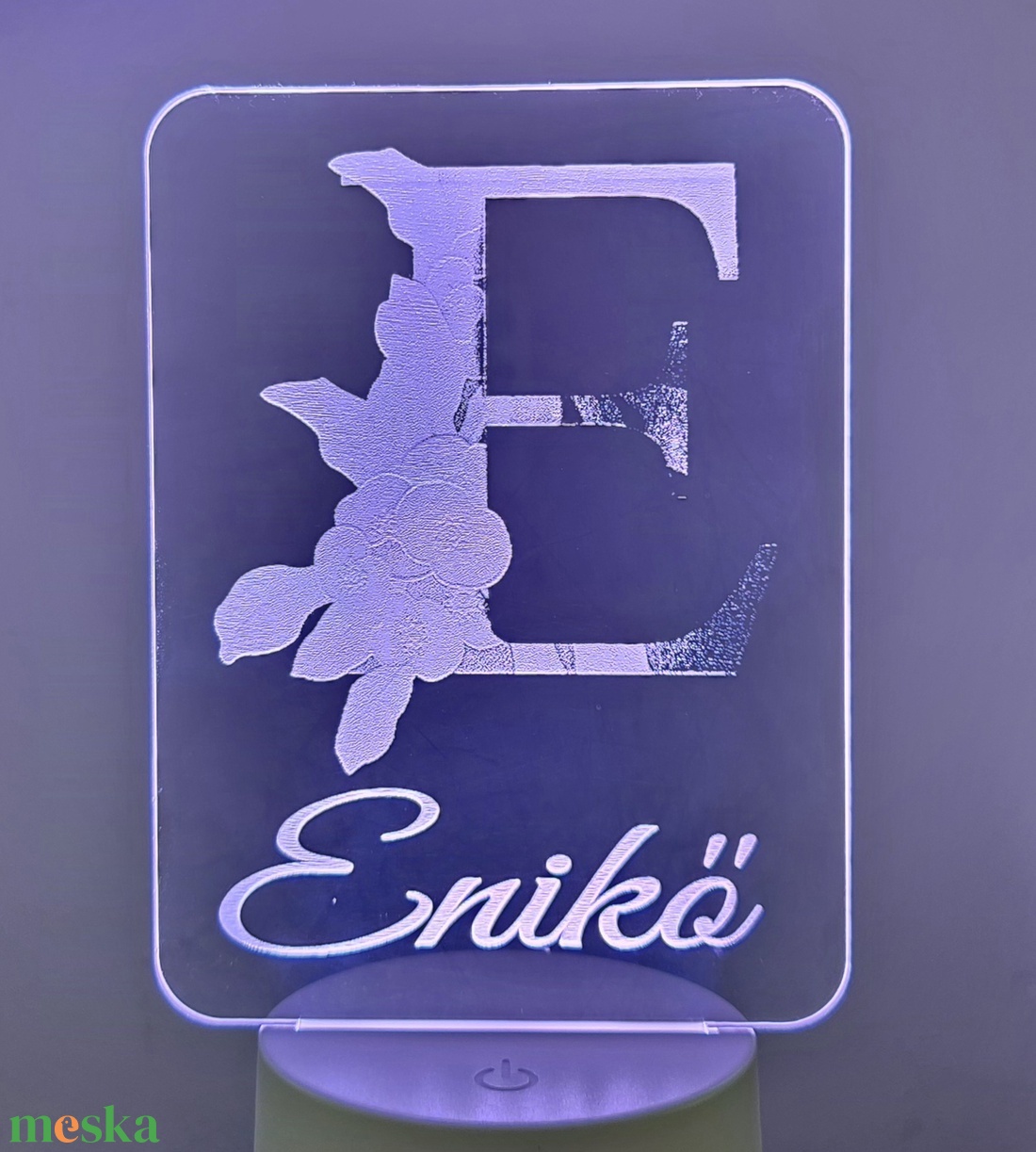Monogramos világító plexi - esküvő - dekoráció - asztaldísz - Meska.hu