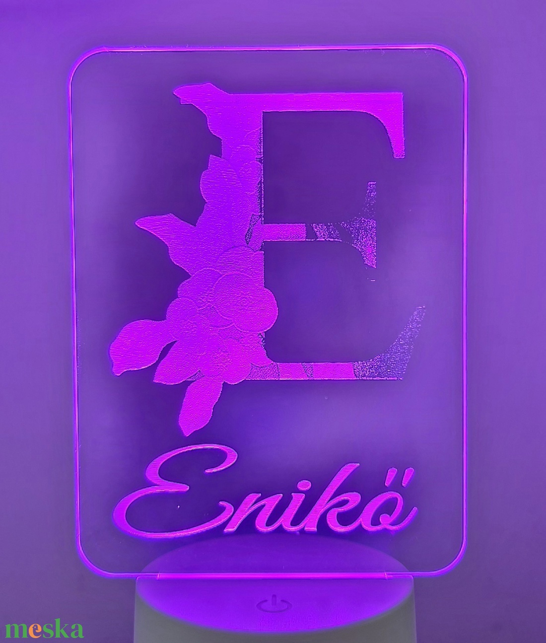 Monogramos világító plexi - esküvő - dekoráció - asztaldísz - Meska.hu