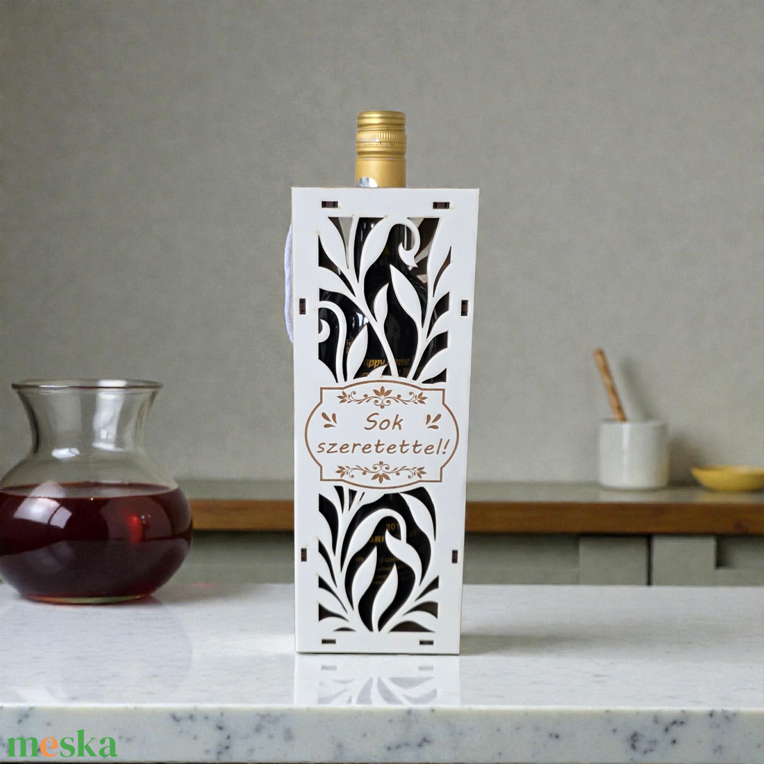 Bortartó ajándékdoboz - otthon & életmód - konyhafelszerelés, tálalás - italos kellékek - boros díszdoboz - Meska.hu