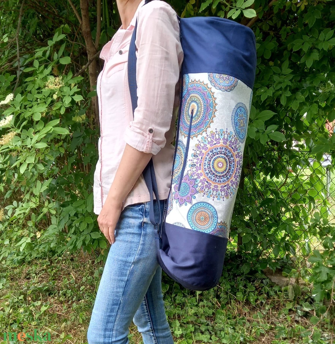 Jógamatrac táska lila mandalás - táska & tok - edzőtáskák - edzőtáskák - Meska.hu