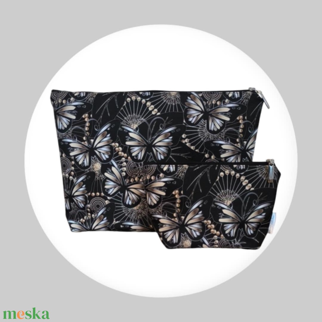 Neszesszer szett arany-ezüst pillangós - táska & tok - neszesszer - Meska.hu