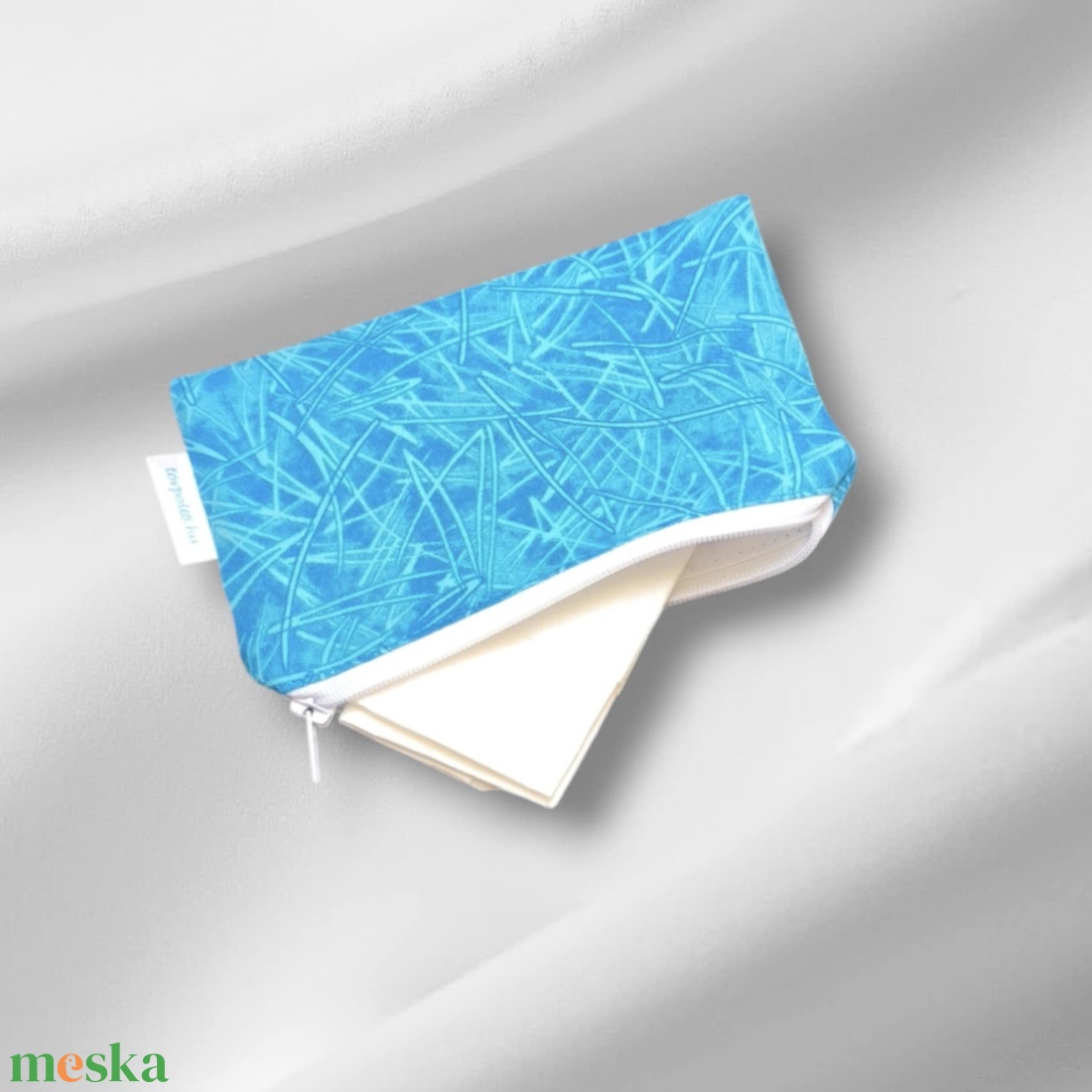 Zsebkendőtartó kék jégkristályos - táska & tok - pénztárca & más tok - zsebkendőtartó tok - Meska.hu