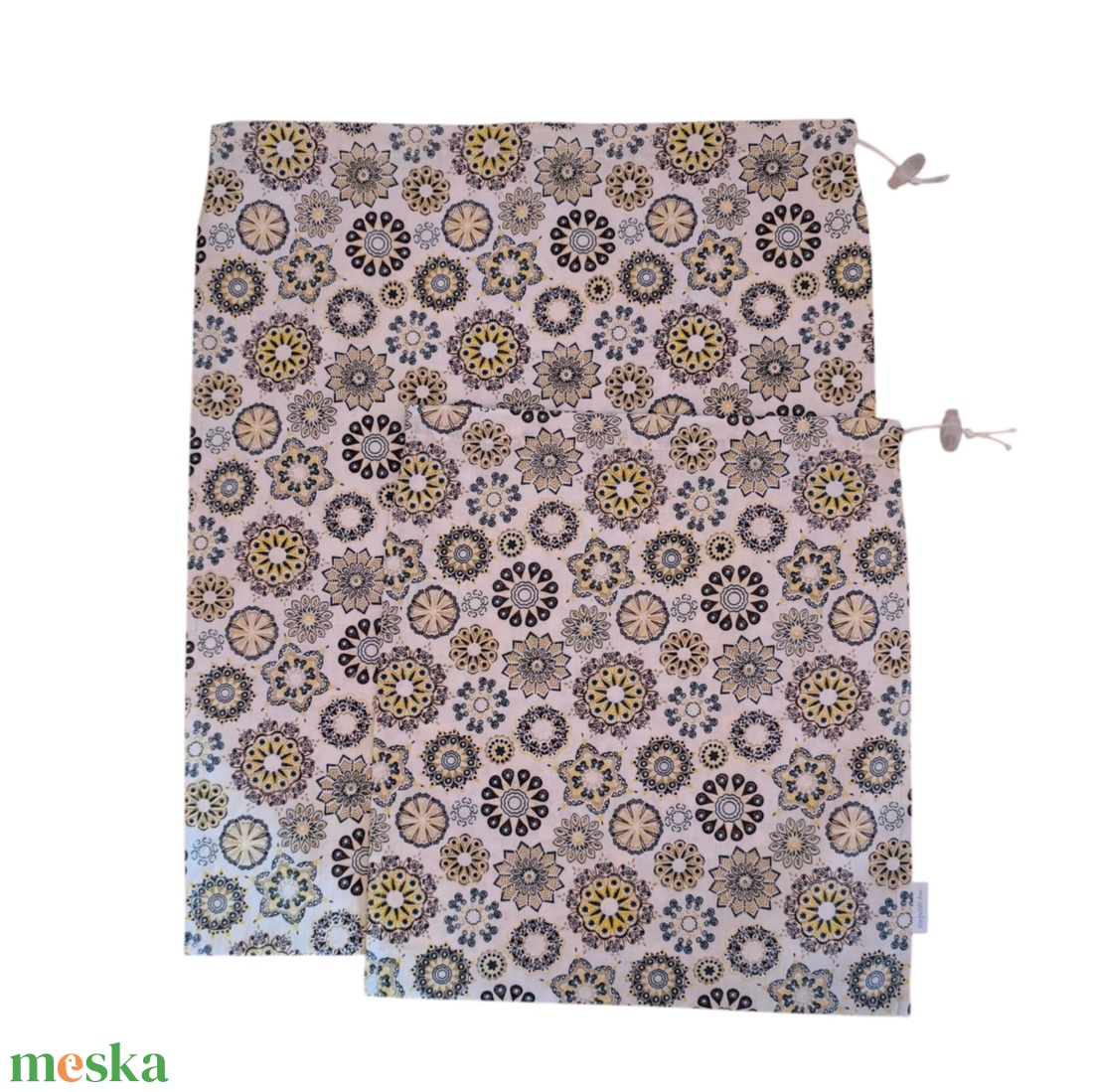 Szennyestartó zsák szett utazáshoz táskába, bőröndbe sárga mandala - otthon & életmód - tárolás & rendszerezés - szennyestartó - Meska.hu