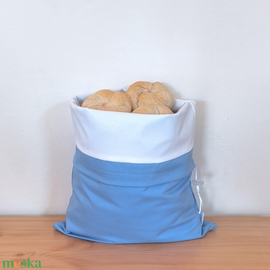 Frissentartó kenyeres zsák+bevásárló zsák égkék - táska & tok - bevásárlás & shopper táska - kenyeres zsák - Meska.hu