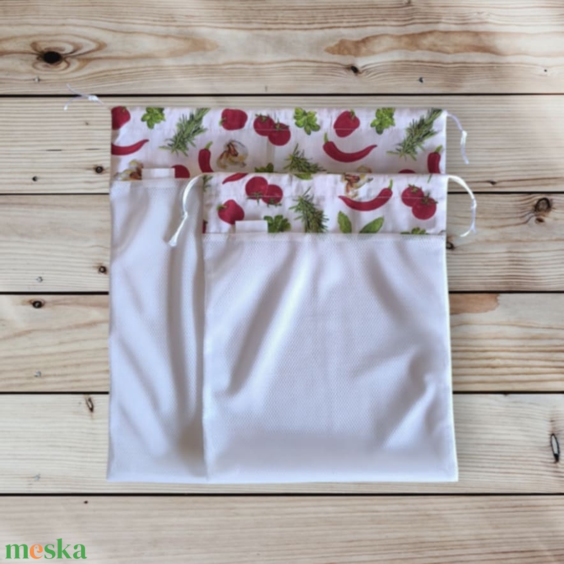 Ökoszett (2 db-os) zöldséges - táska & tok - bevásárlás & shopper táska - zöldség/gyümölcs zsák - Meska.hu