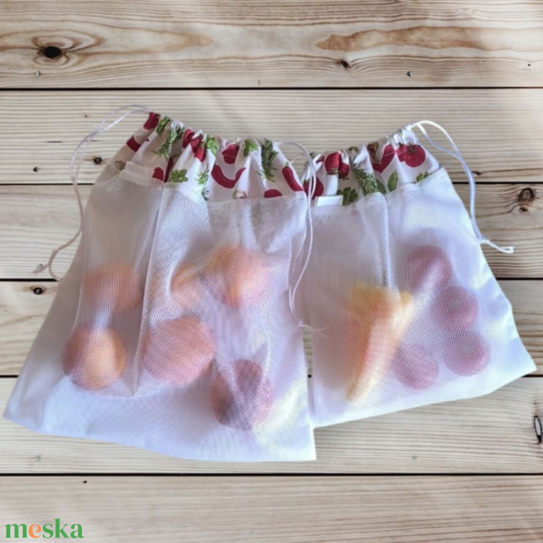 Ökoszett (2 db-os) zöldséges - táska & tok - bevásárlás & shopper táska - zöldség/gyümölcs zsák - Meska.hu