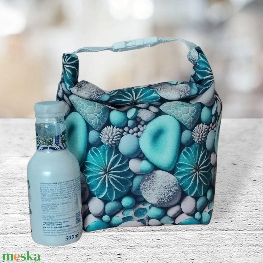 Ételhordó és uzsonnás táska menta kavicsos - táska & tok - uzsonna- & ebéd tartó - ebéd tasak, doboz - Meska.hu