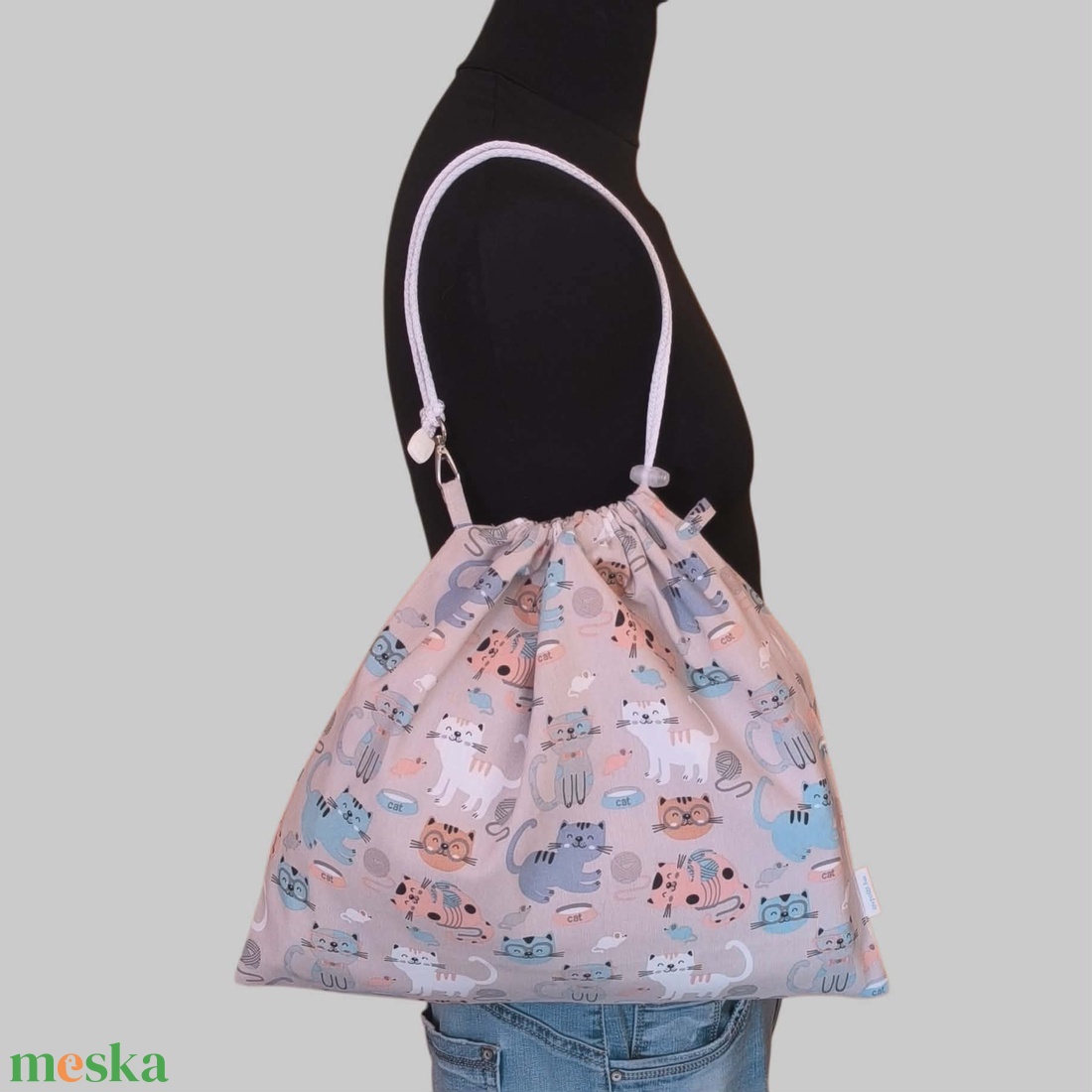 Aqua-zsák színes macskás - táska & tok - edzőtáskák - sporttáska - Meska.hu