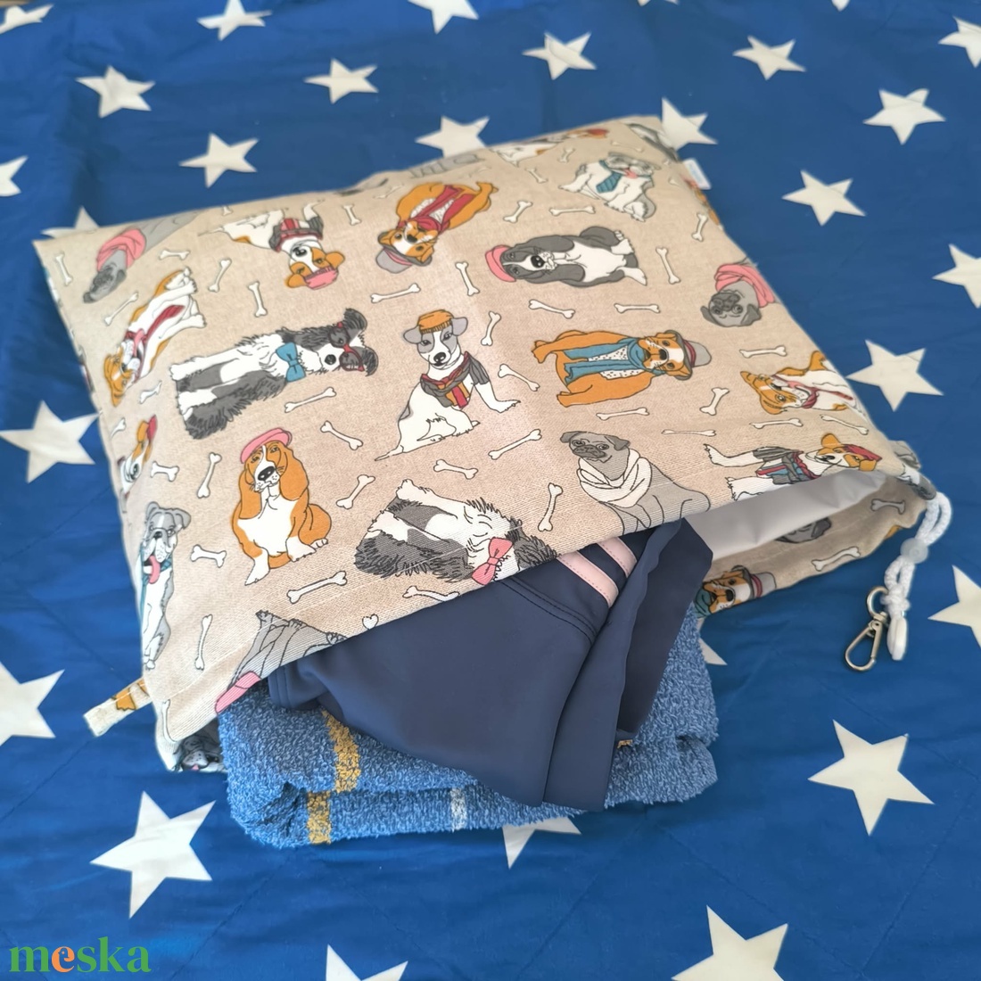 Aqua-zsák bohém kutyás - táska & tok - edzőtáskák - sporttáska - Meska.hu