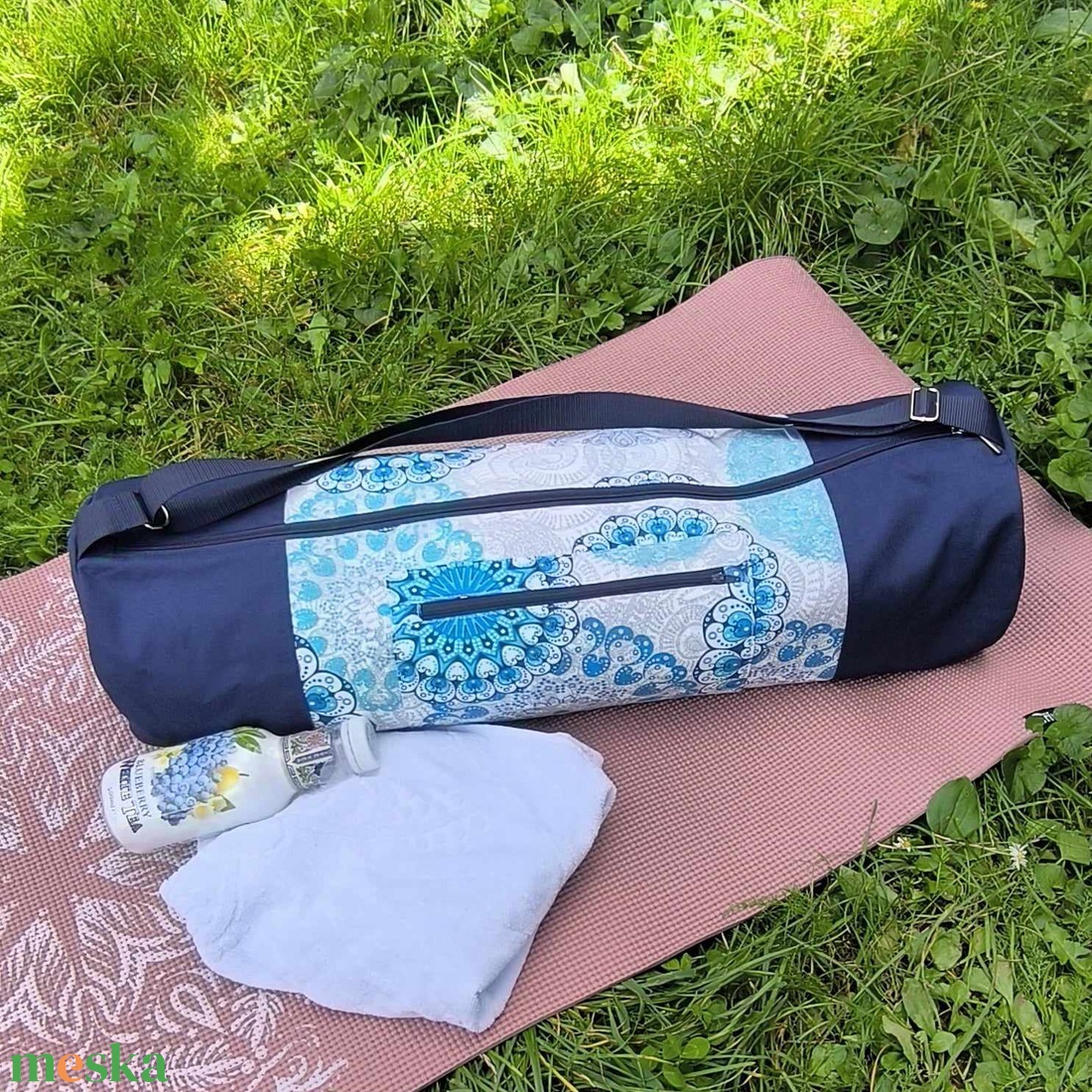 Jóga-, pilates-, tornamatrac táska kék mandalás - játék & sport - sport és kikapcsolódás - jóga, pilates, torna - jógatáska - Meska.hu