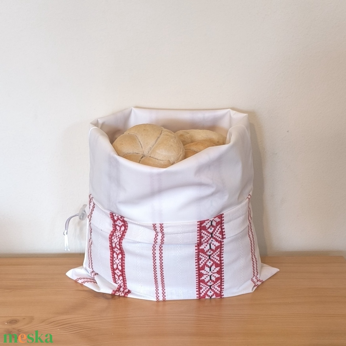 Frissentartó kenyeres zsák+bevásárló zsák piros szőttes - táska & tok - bevásárlás & shopper táska - kenyeres zsák - Meska.hu