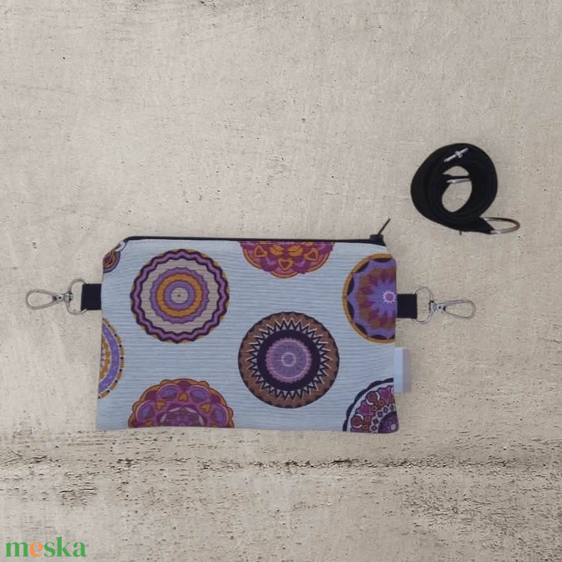 Mini övtáska lila mandalás - táska & tok - övtáska - Meska.hu