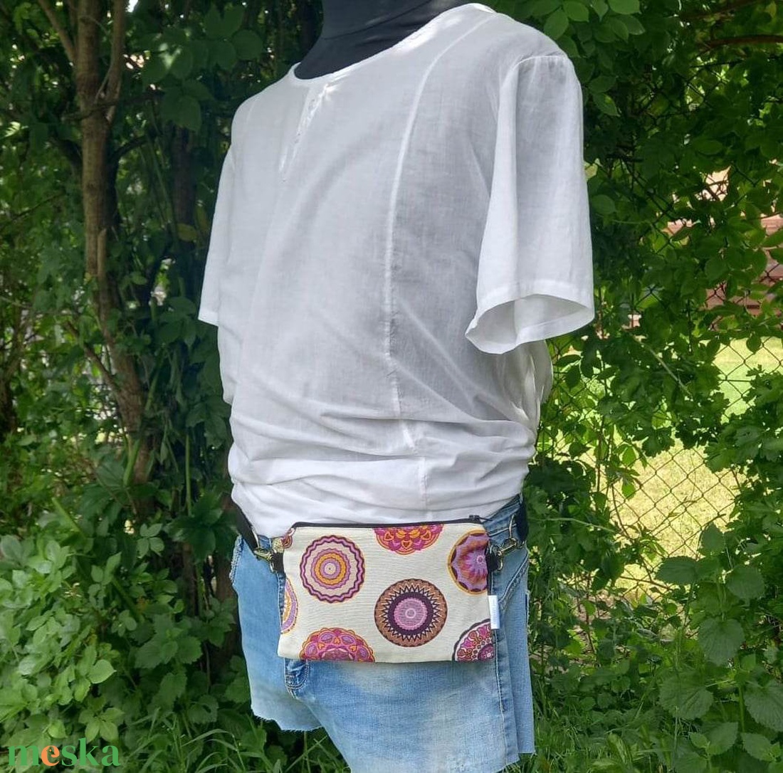 Mini övtáska lila mandalás - táska & tok - övtáska - Meska.hu