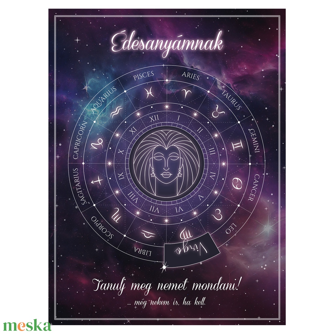 Csillagjegyes kép. Zodiákus jegyek. Kos. Bika. Ikrek. Rák. Oroszlán. Szűz. Mérleg. Skorpió. Nyilas. Bak. Vízöntő. Halak - otthon & életmód - dekoráció - kép & falikép - poszter - Meska.hu
