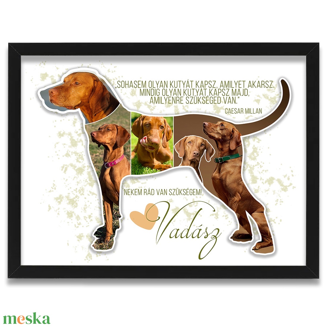 Fotókollázs vizsla sziluettel. Vizslás fotókollázs kutyád képeivel. Magyar vizsla. Német vizsla. Pointer. - művészet - kollázs - Meska.hu