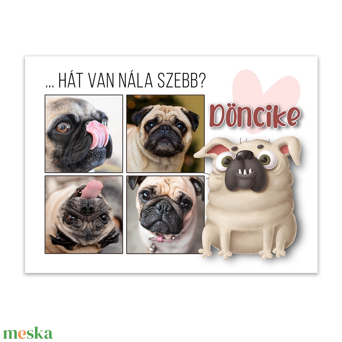 Fotókollázs mopszosoknak. Mopsz fotókollázs kutyád képeivel. Sok képes mopsz fotókollázs. Pug. - művészet - kollázs - Meska.hu