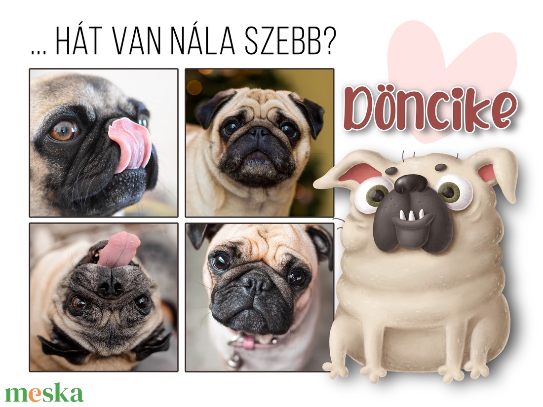 Fotókollázs mopszosoknak. Mopsz fotókollázs kutyád képeivel. Sok képes mopsz fotókollázs. Pug. - művészet - kollázs - Meska.hu