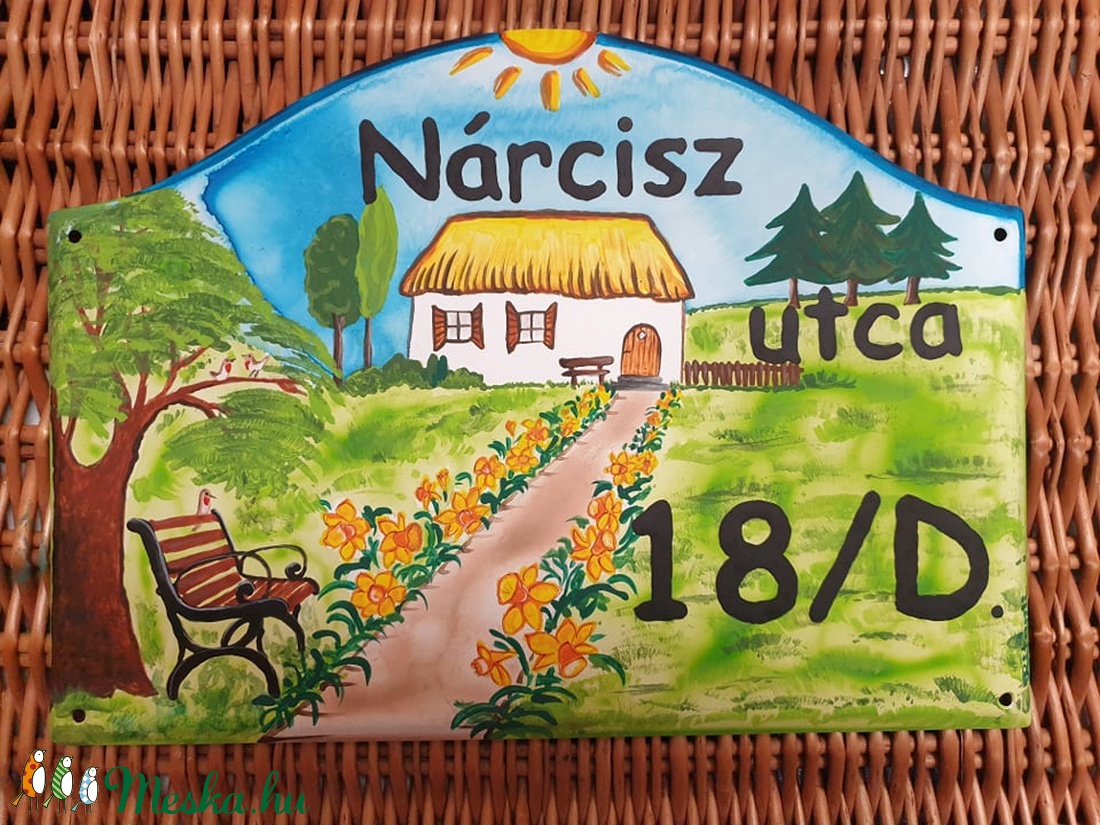 Kézzel festett Házszámtábla HenneTE részére - otthon & életmód - ház & kert - házszám - Meska.hu