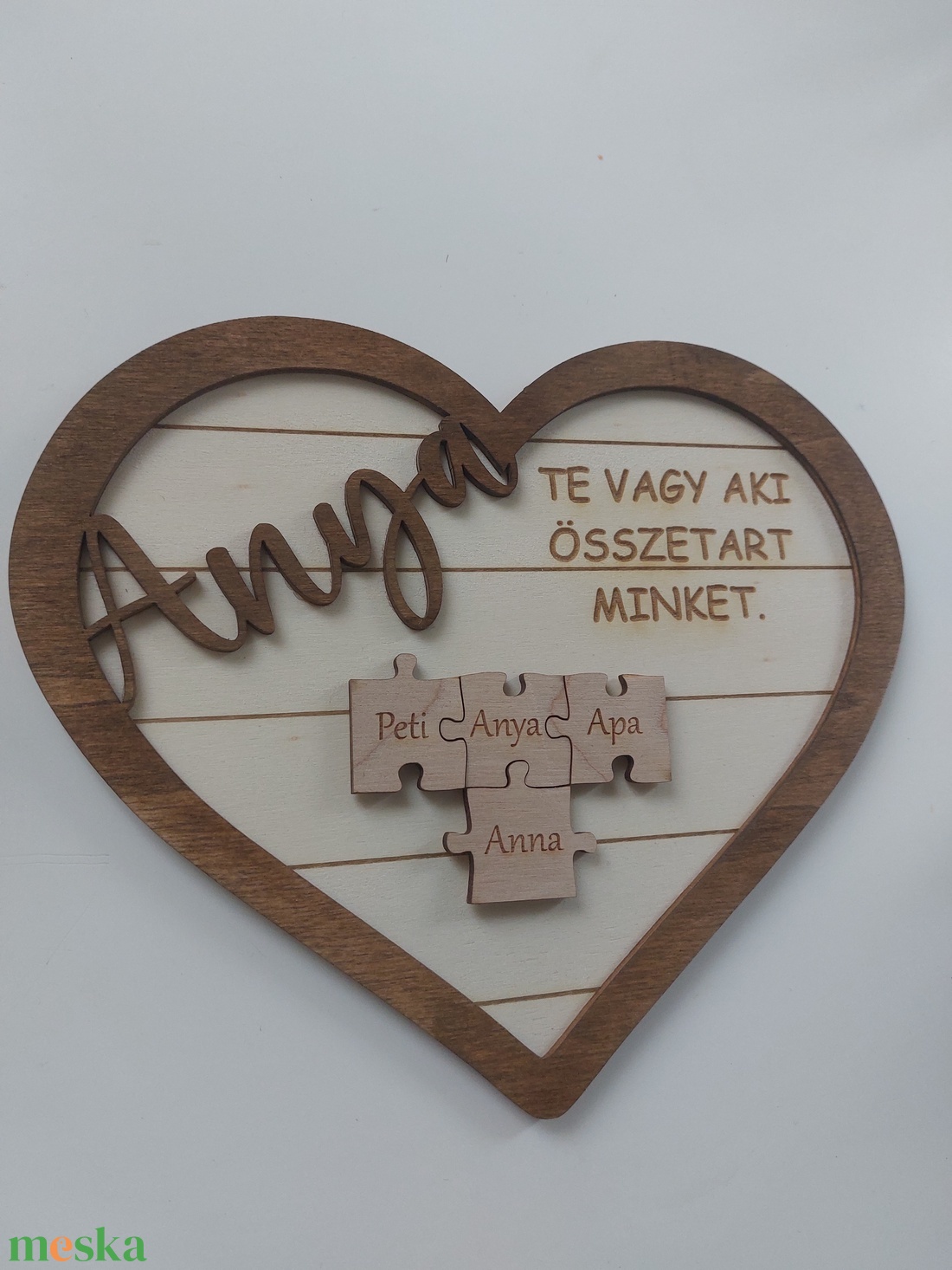 TotiWood Anyáknapi szív alakú puzzle kép egyedi gravírozással - otthon & életmód - dekoráció - fali és függő dekoráció - falra akasztható dekor - Meska.hu TotiWood Anyáknapi szív alakú puzzle kép egyedi gravírozással - otthon & életmód - dekoráció - fali és függő dekoráció - falra akasztható dekor - Meska.hu