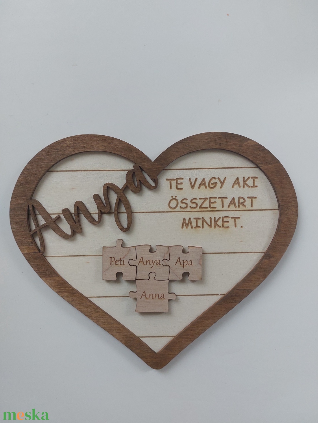 TotiWood Anyáknapi szív alakú puzzle kép egyedi gravírozással - otthon & életmód - dekoráció - fali és függő dekoráció - falra akasztható dekor - Meska.hu TotiWood Anyáknapi szív alakú puzzle kép egyedi gravírozással - otthon & életmód - dekoráció - fali és függő dekoráció - falra akasztható dekor - Meska.hu