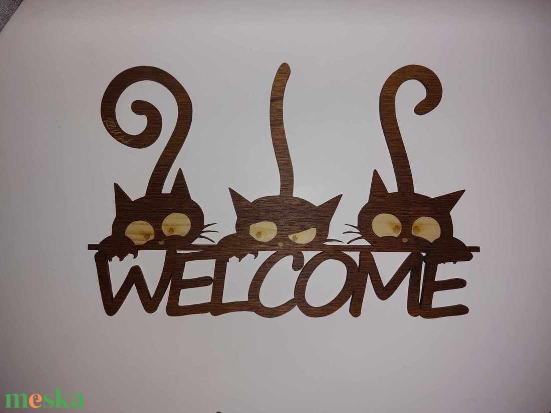 Cicás welcome tábla - otthon & életmód - dekoráció - kép & falikép - fából készült kép - Meska.hu Cicás welcome tábla - otthon & életmód - dekoráció - kép & falikép - fából készült kép - Meska.hu
