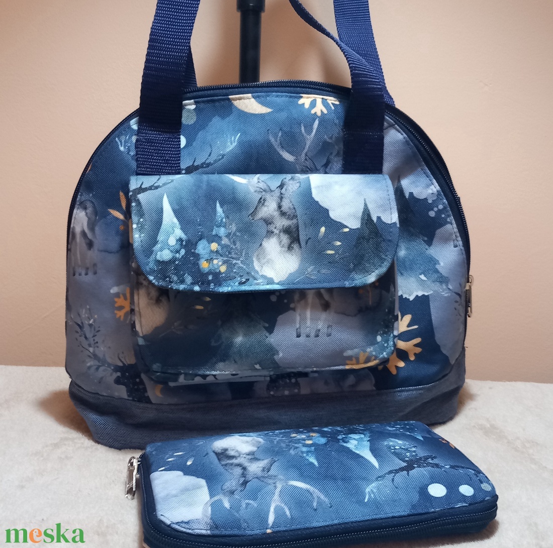 Téli erdő táska-tárca szett - táska & tok - kézitáska & válltáska - válltáska - Meska.hu