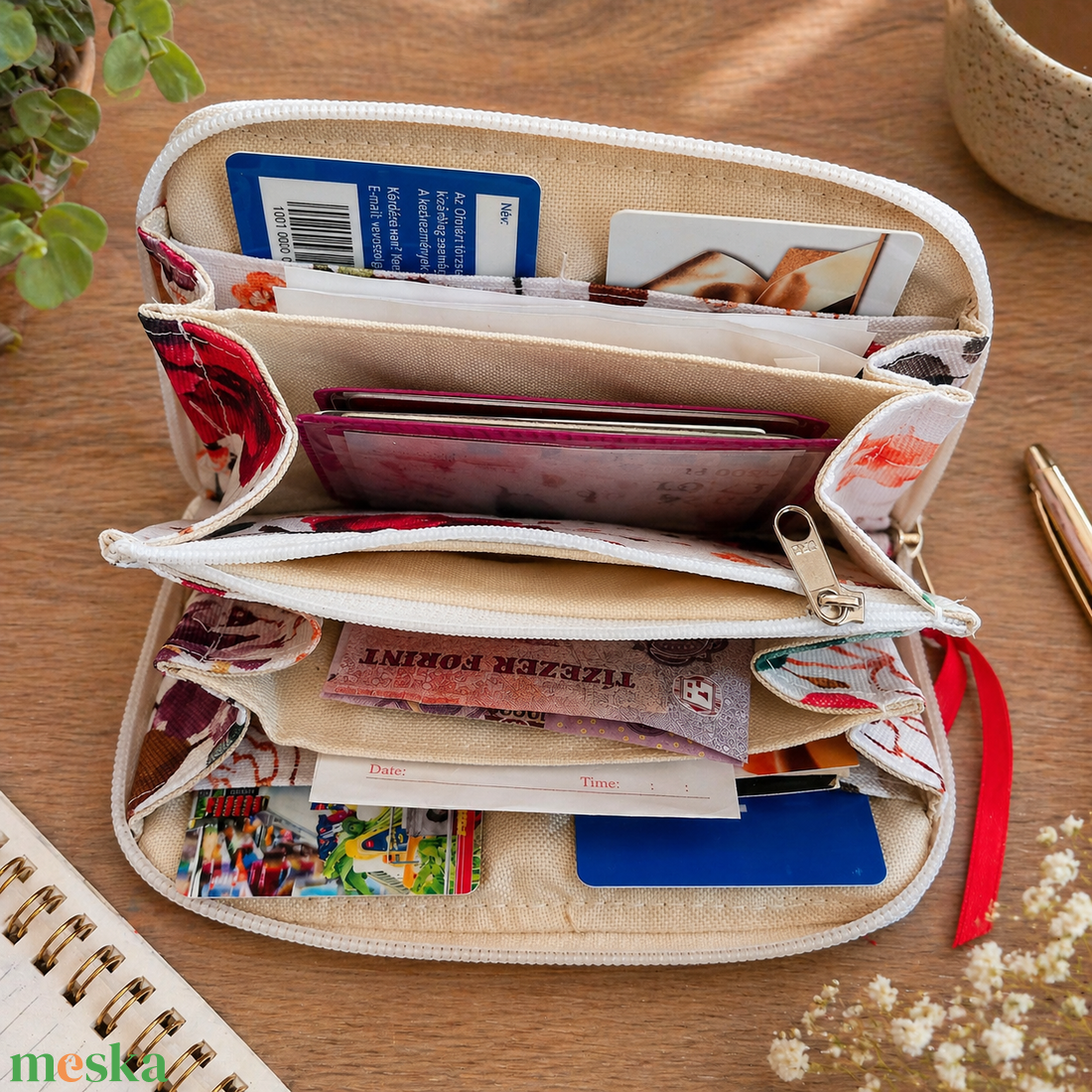 Rose pénztárca - táska & tok - pénztárca & más tok - aprópénztartó - Meska.hu