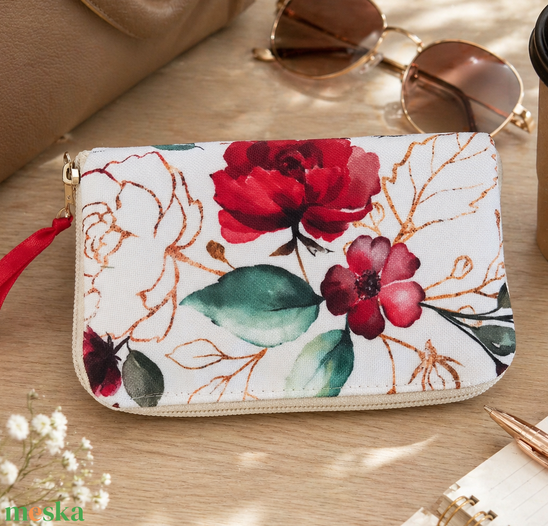 Rose pénztárca - táska & tok - pénztárca & más tok - aprópénztartó - Meska.hu