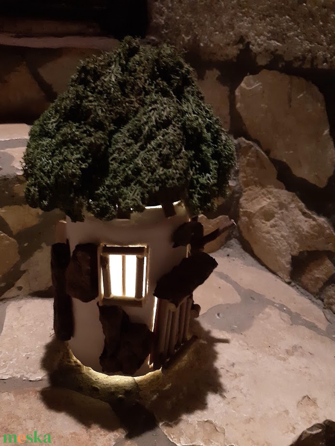 Világító házikó - otthon & életmód - dekoráció - asztal és polc dekoráció - zuzmódekoráció, mohadekoráció - Meska.hu