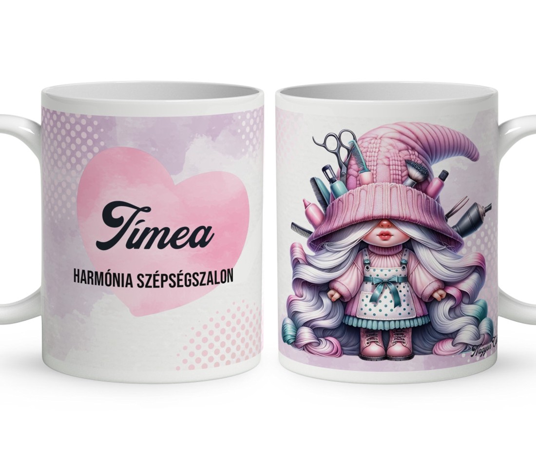 Névvel kérhető - Cuki Fodrász manólány mintás bögre - otthon & életmód - konyhafelszerelés, tálalás - tálalás - bögre & csésze - Meska.hu