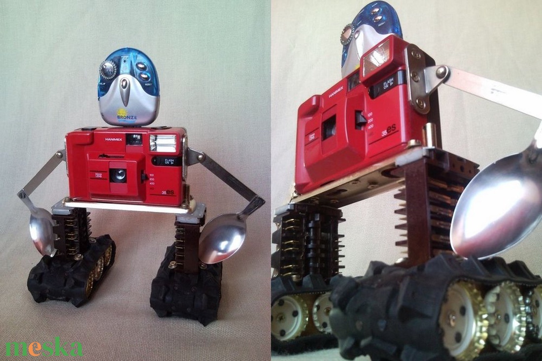 Piros retro fényképezőgép robot mozgatható karokkal újrahasznosított tárgyakból fotósoknak férfiaknak - otthon & életmód - dekoráció - dísztárgy - Meska.hu Piros retro fényképezőgép robot mozgatható karokkal újrahasznosított tárgyakból fotósoknak férfiaknak - otthon & életmód - dekoráció - dísztárgy - Meska.hu
