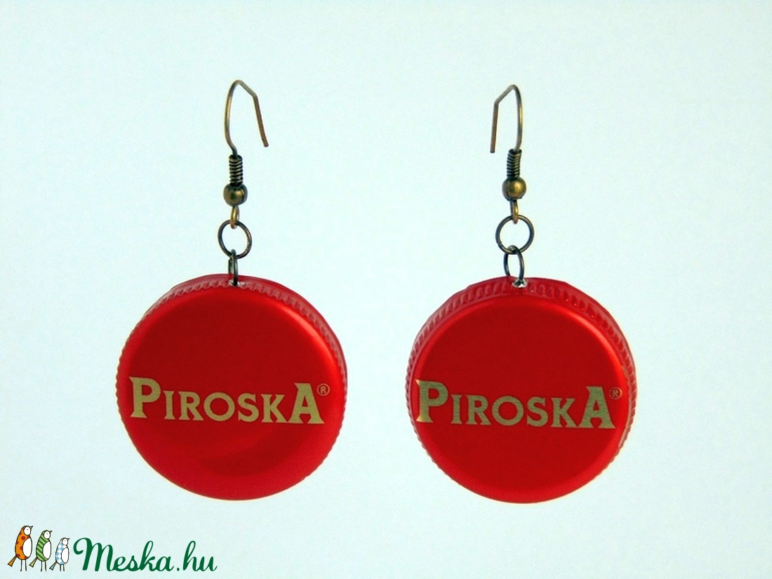 Piroska szörpös kupak fülbevaló - Piroskáknak, Piriknek névnapra, születésnapra vagy csak úgy :) -  - Meska.hu