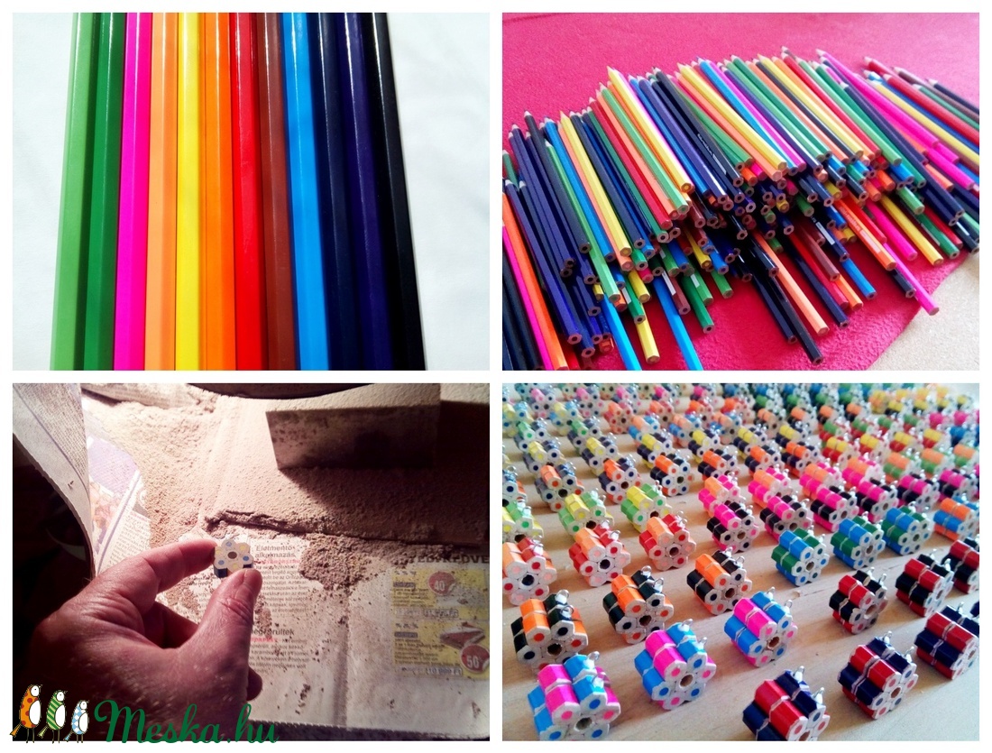 BARACK - CITROM két színű vidám hangulatú színes ceruza fülbevaló színes egyéniségeknek rajztanároknak színezőknek -  - Meska.hu