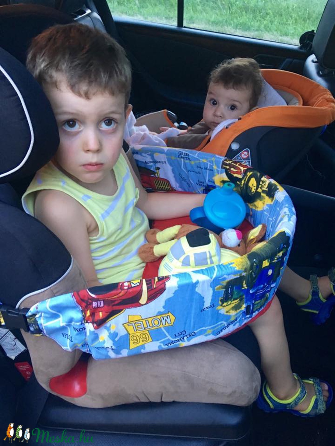 Bézs kiskutyás autós tálca gyerekeknek -  - Meska.hu