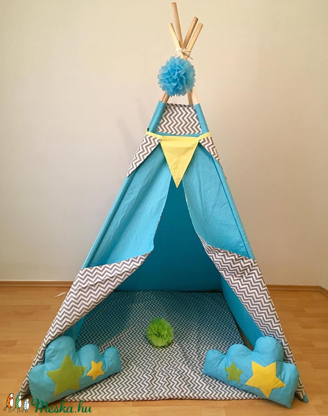 Égkék indián sátor - Tipi -  - Meska.hu