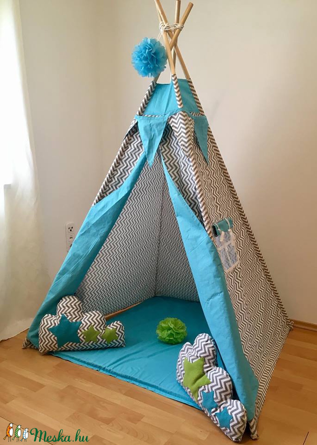 Szürke cikkcakk indián sátor - Tipi -  - Meska.hu