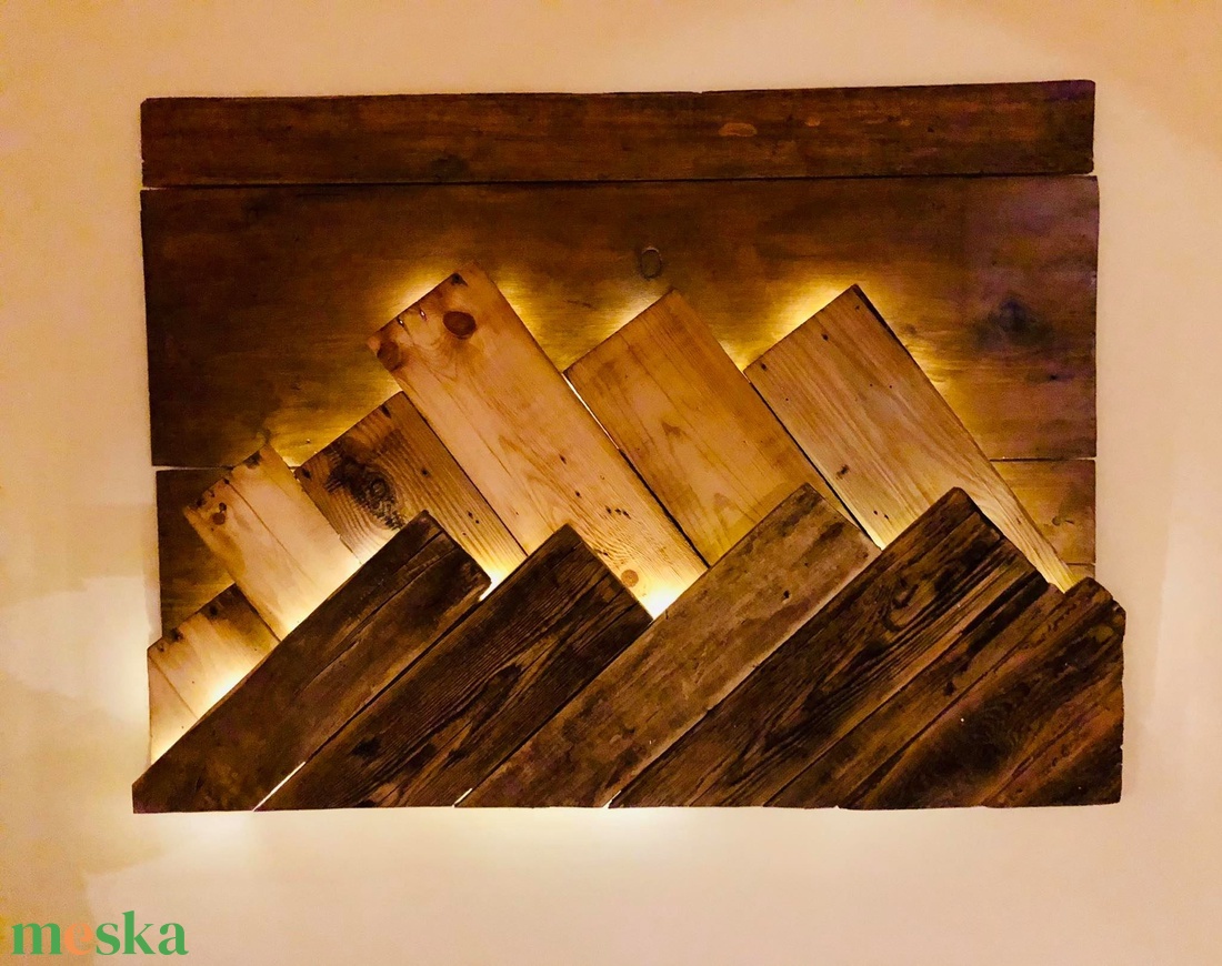 Fénylő hegyek fali kép  - otthon & lakás - dekoráció - kép & falikép - fából készült kép - Meska.hu
