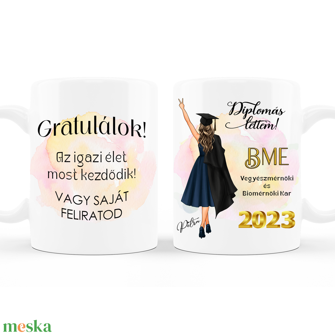 Bögre diplomaosztóra lánynak, ballagási bögre - otthon & életmód - konyhafelszerelés, tálalás - tálalás - bögre & csésze - Meska.hu