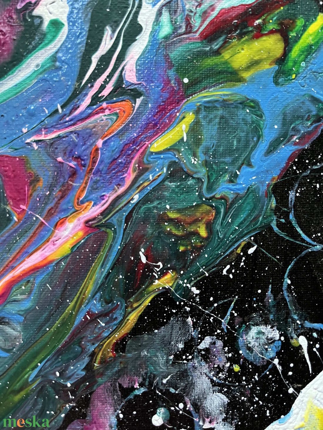 Absztrakt festmény, Tükörtojás tejút - művészet - festmény - akril - Meska.hu