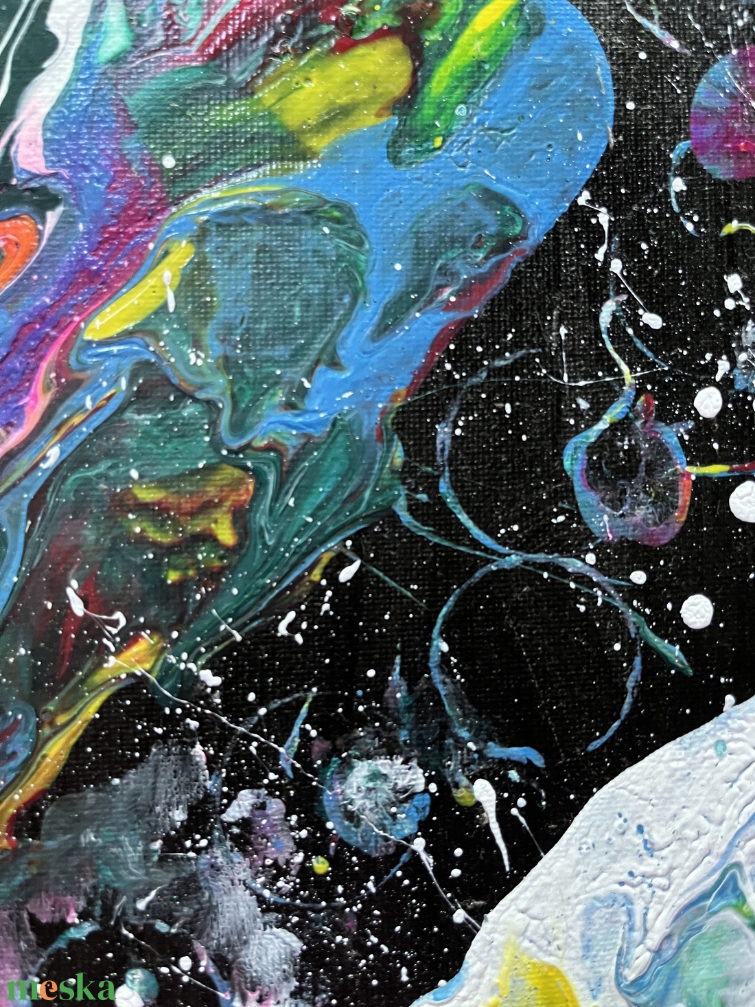 Absztrakt festmény, Tükörtojás tejút - művészet - festmény - akril - Meska.hu