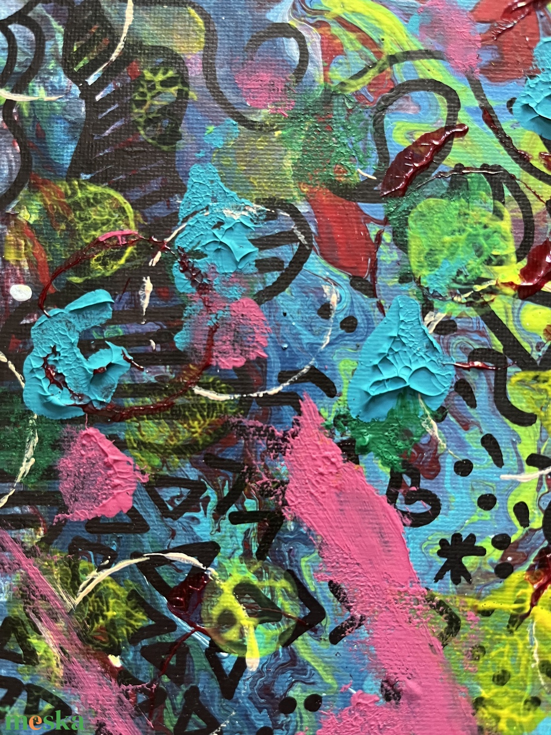 Absztrakt festmény, A Rózsaszín párduc áldozata - művészet - festmény - akril - Meska.hu