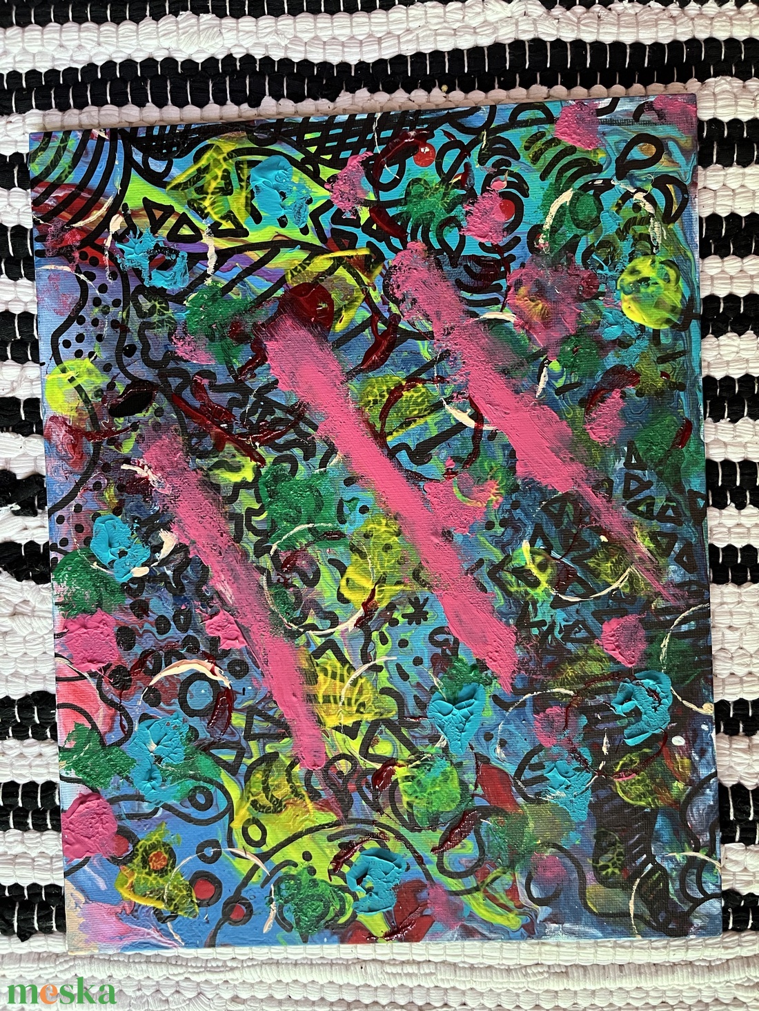 Absztrakt festmény, A Rózsaszín párduc áldozata - művészet - festmény - akril - Meska.hu