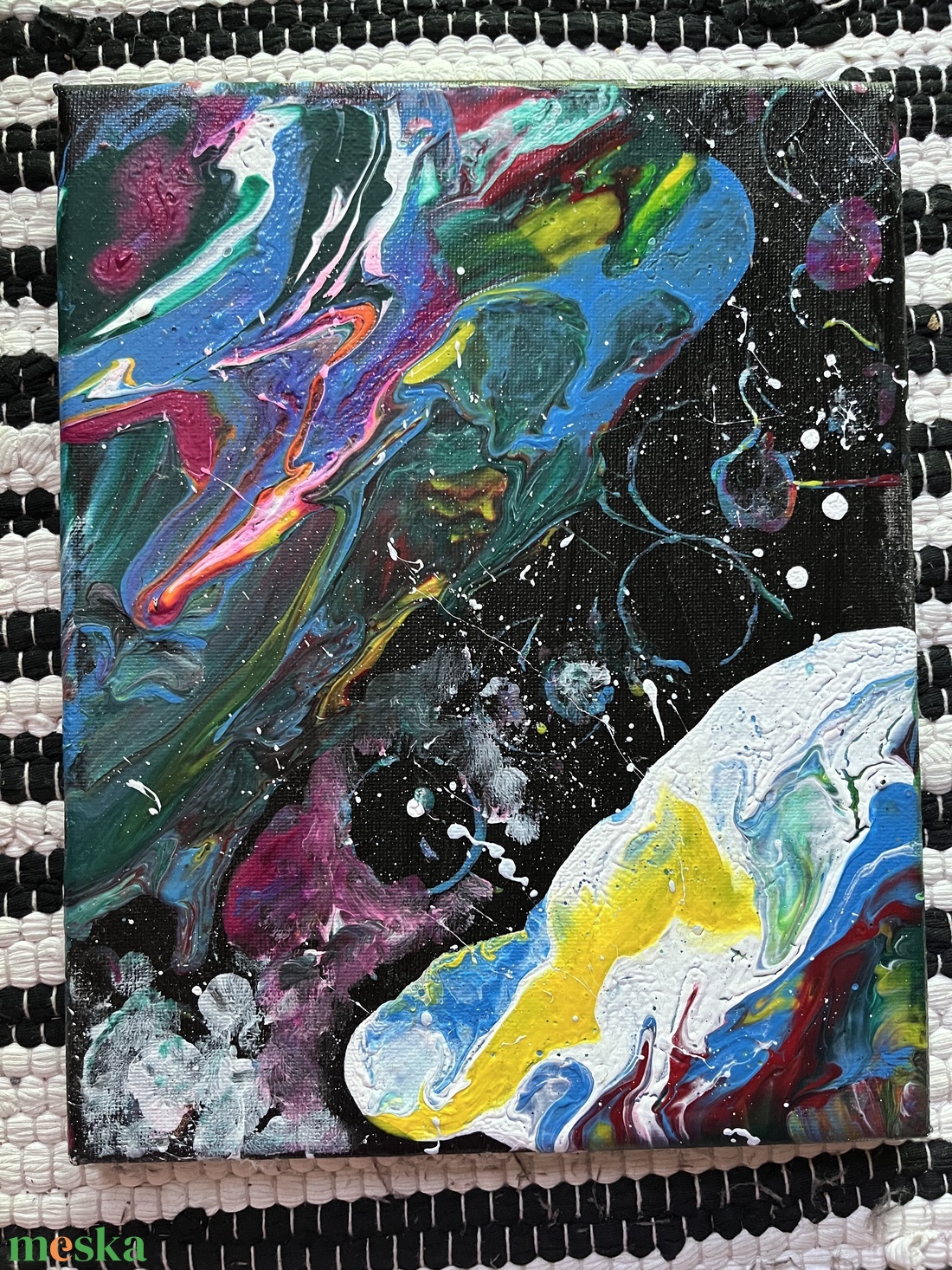 Absztrakt festmény, Tükörtojás tejút - művészet - festmény - akril - Meska.hu