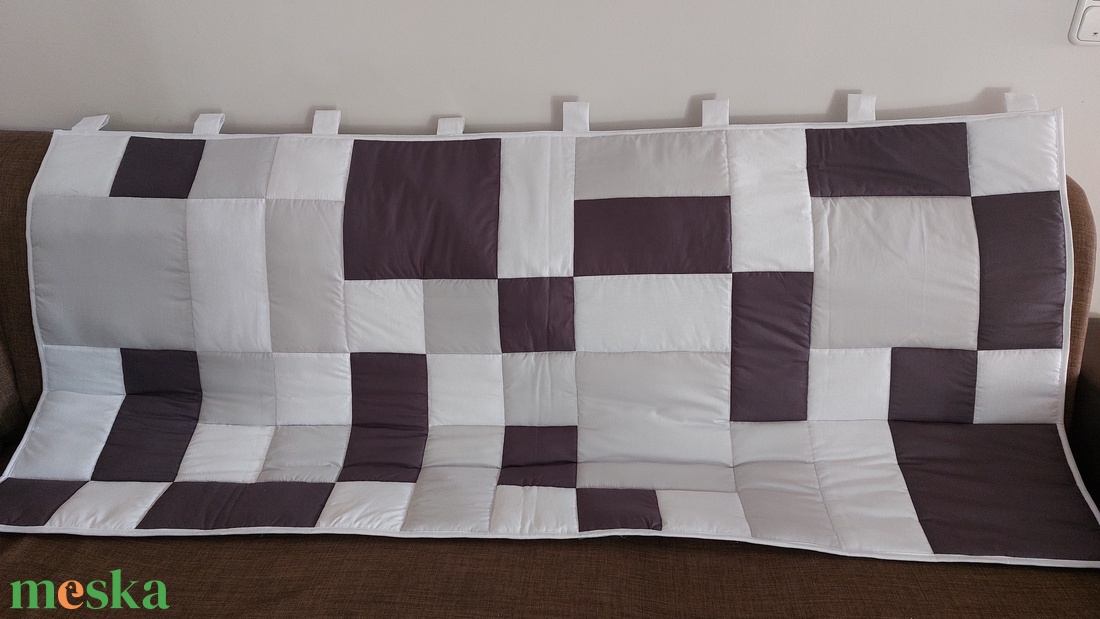 Szürke patchwork falvédő  - otthon & életmód - lakástextil - falvédő - Meska.hu