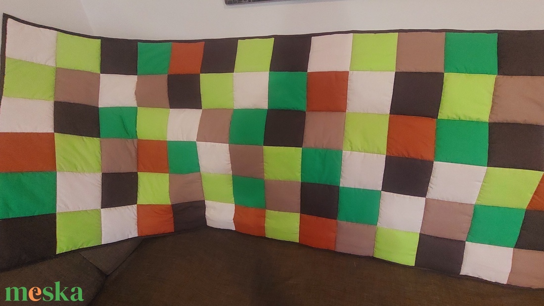 Barna, zöld falvédő  - otthon & életmód - lakástextil - falvédő - Meska.hu