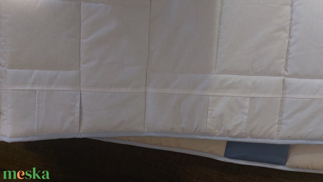 Kék ,natúr falvédő  - otthon & életmód - lakástextil - falvédő - Meska.hu