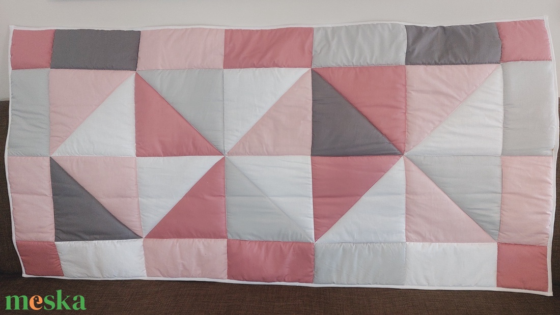 Szürke, rózsaszín, fehér falvédő  - otthon & életmód - lakástextil - falvédő - Meska.hu