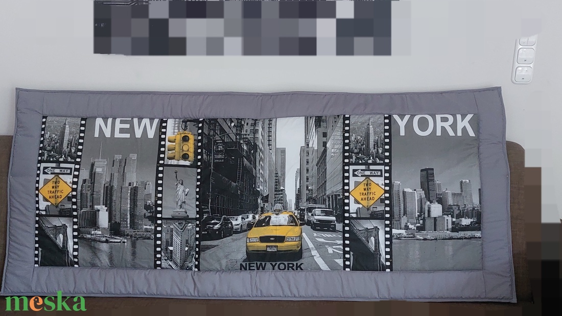 New York mintás pamutvászon falvédő  - otthon & életmód - lakástextil - falvédő - Meska.hu