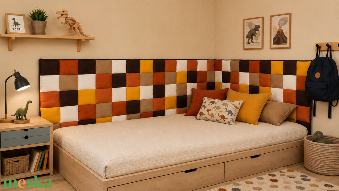 Barna patchwork falvédő  - otthon & életmód - lakástextil - falvédő - Meska.hu